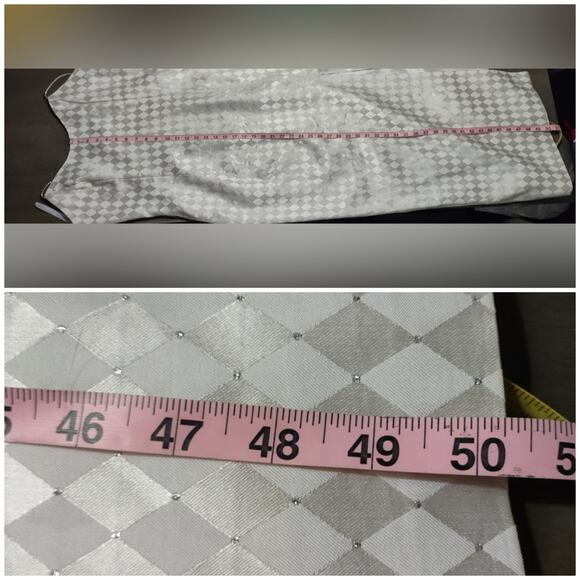 Jessica McClintock Gunne Sax Harlequin Formal Dress Vintage 90s Sz 13/14 Flawed - Picture 7 of 16